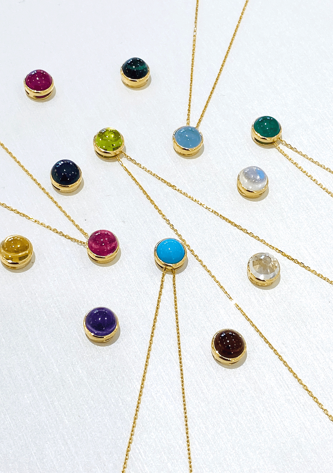 Gemstone Round Astro Pendant In 18K Yellow Gold