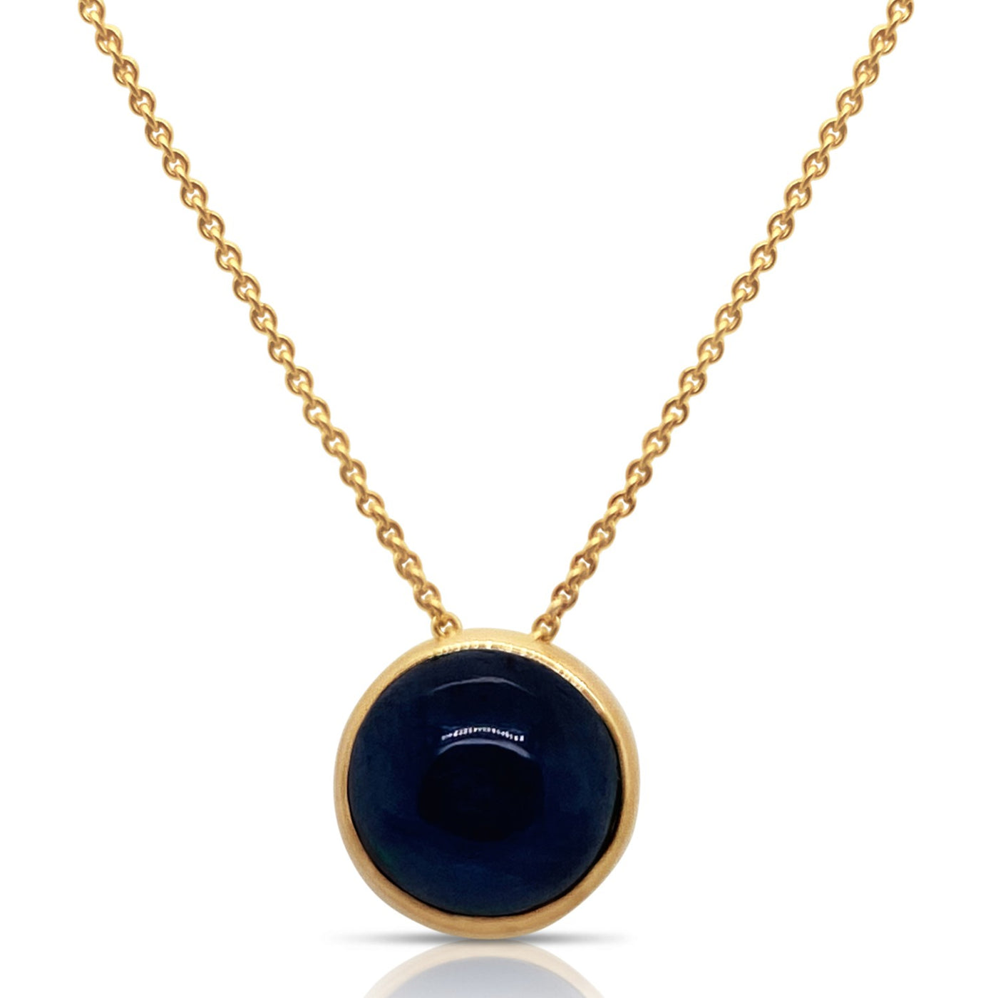 Gemstone Round Pendant In 18K Yellow Gold