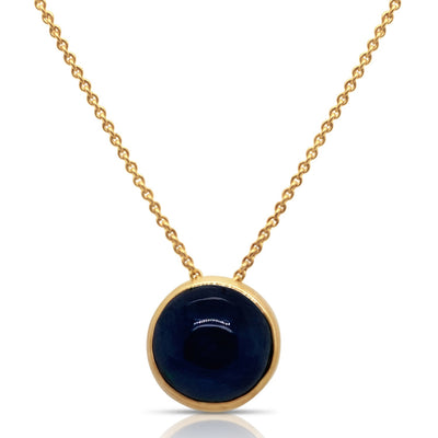 Gemstone Round Pendant In 18K Yellow Gold