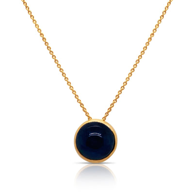 Gemstone Round Astro Pendant In 18K Yellow Gold