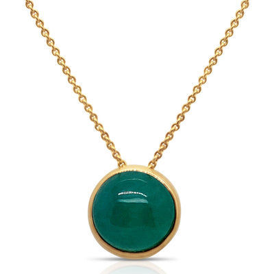 Gemstone Round Pendant In 18K Yellow Gold