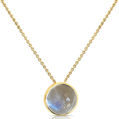 Gemstone Round Pendant In 18K Yellow Gold