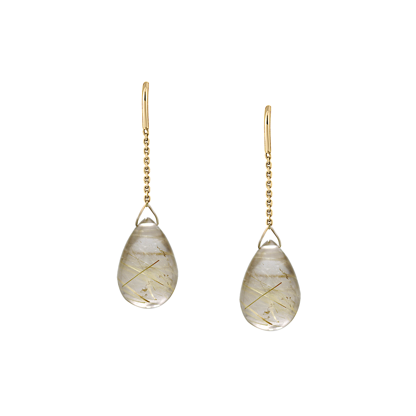 18K Gold Golden Rutile Earrings – Designer Fine Jewelry by Tresor Collection