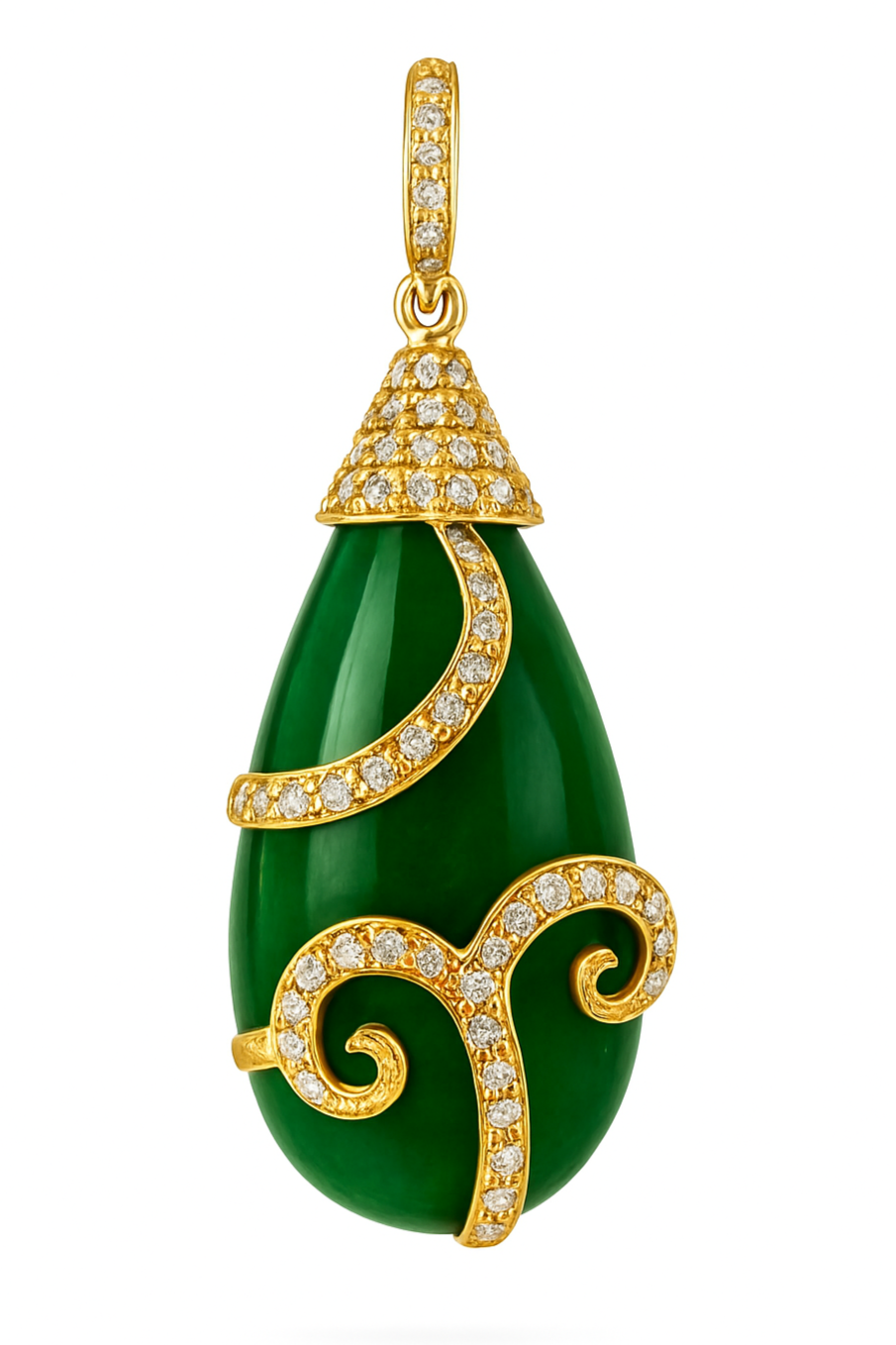 Emerald Drop And Diamond Pendant – Tresor Collection