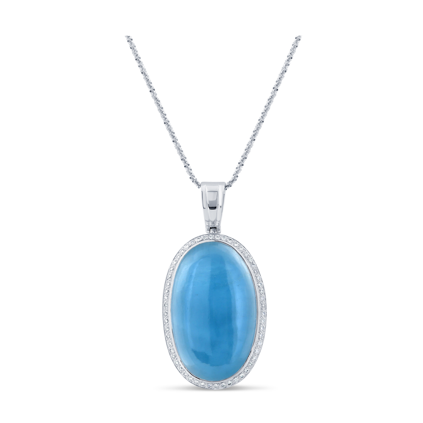 18K Yellow Gold Aquamarine & Diamond Pendant by Tresor Collection