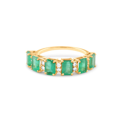 18K Gold Emerald & Diamond Ring – Designer Fine Jewelry by Tresor Collection