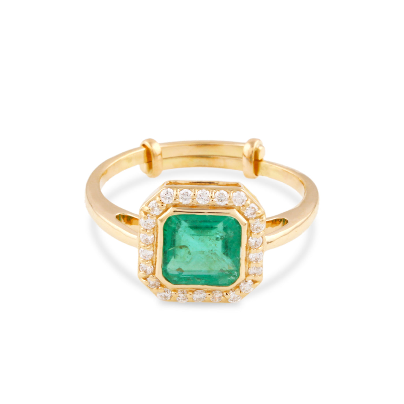 Emerald & Diamond in 18K Yellow Gold