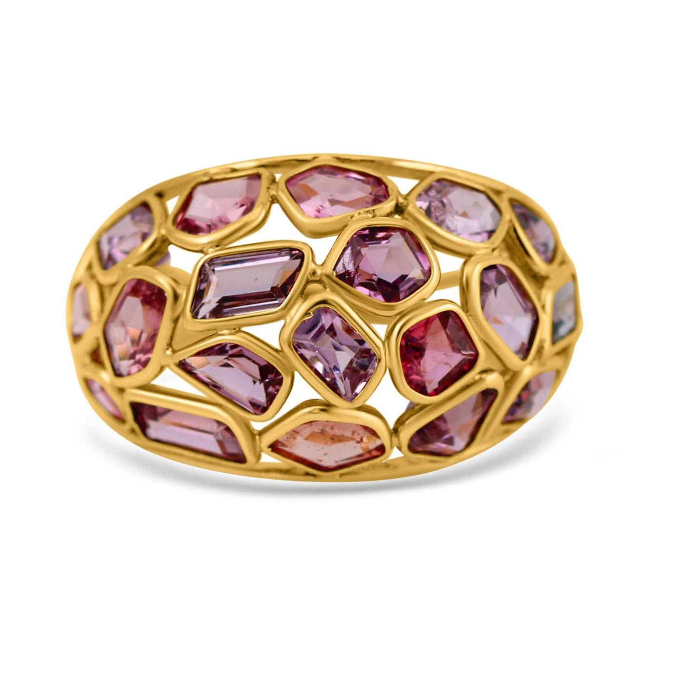 Multicolor Stone Mix Shape Ring With 18K Yellow Gold