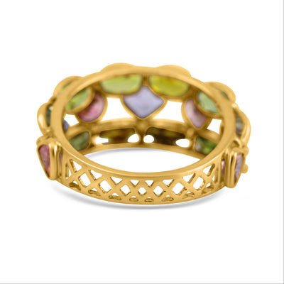 Multicolor Stone Mix Shape Ring With 18 Kt Gold