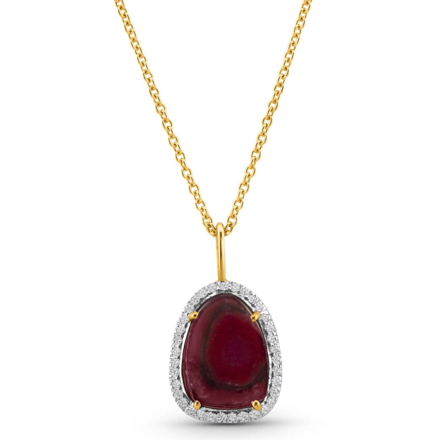 Watermelon tourmaline & diamond pendant – luxury handmade jewelry