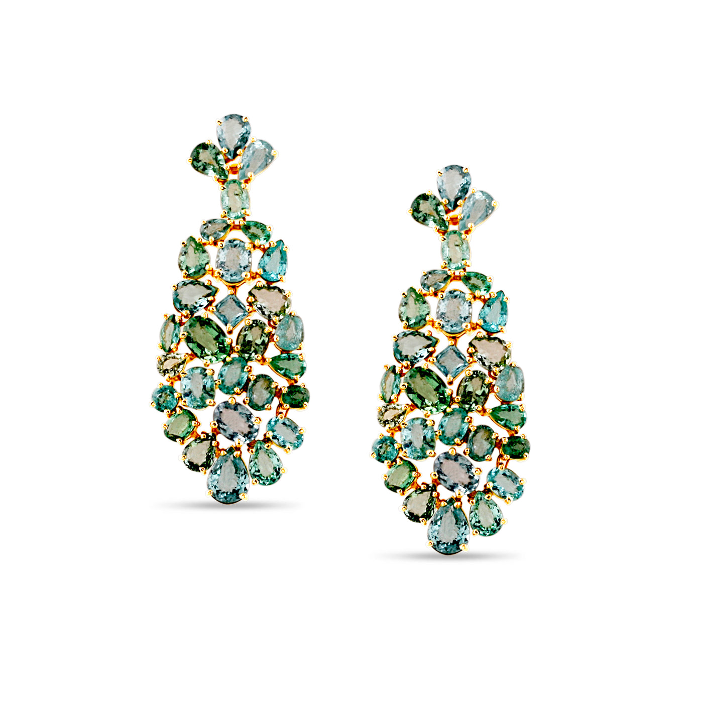 Paraiba Tourmaline Earrings In 18K Yellow Gold