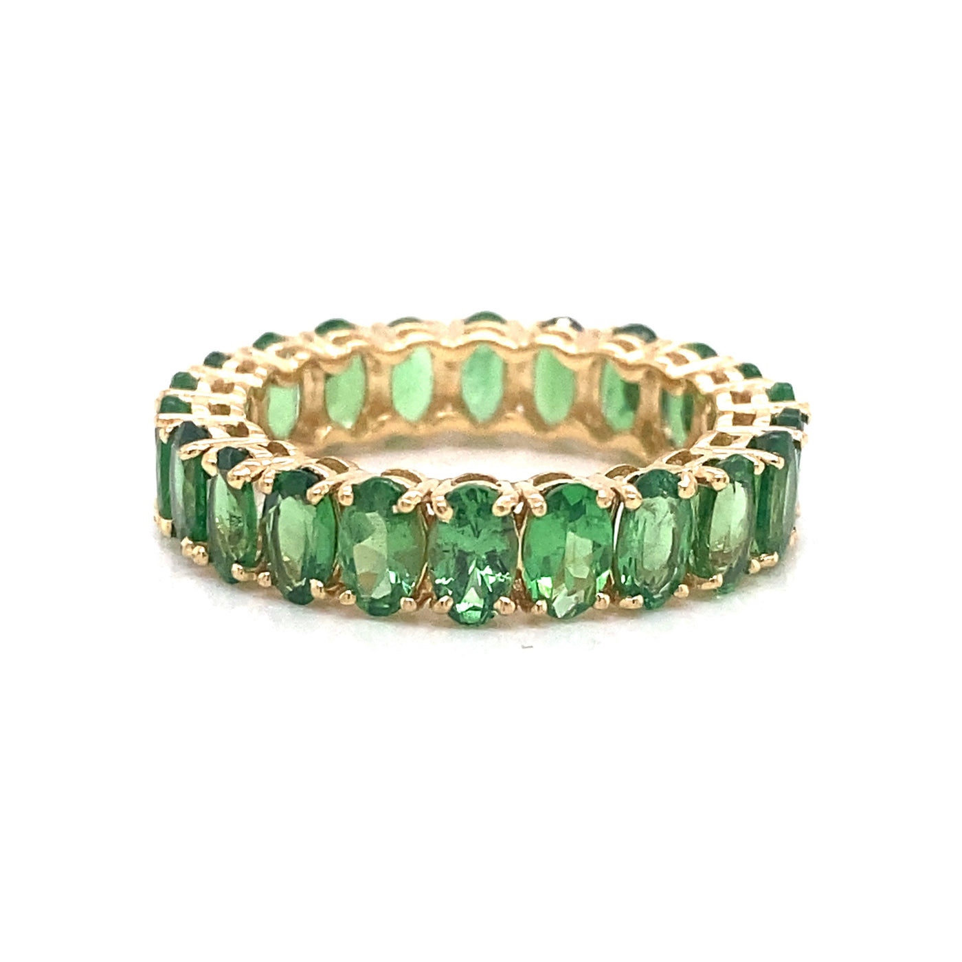 Tsavorite Garnbet Oval Ring In 18K Yellow Gold