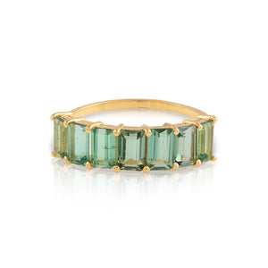 Green Tourmaline Rect. Ring In 18K Yellow Gold - Tresor Collection