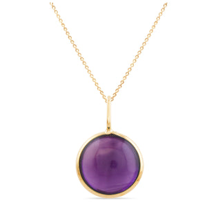 Gemstone Round Pendant In 18K Yellow Gold - Tresor Collection