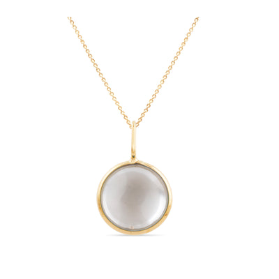 Gemstone Round Pendant In 18K Yellow Gold