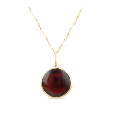 Gemstone Round Pendant In 18K Yellow Gold