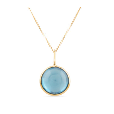 Gemstone Round Pendant In 18K Yellow Gold