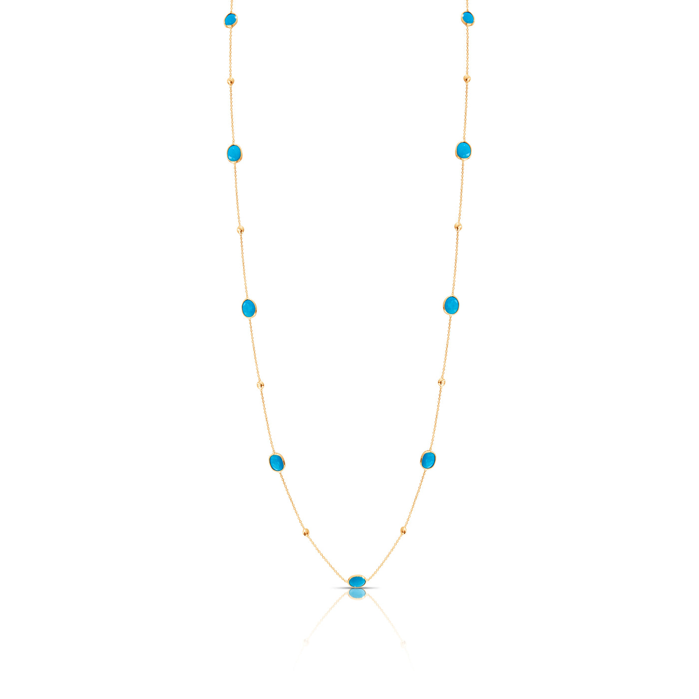 Turquoise Unshape Necklace In 18K Yellow Gold