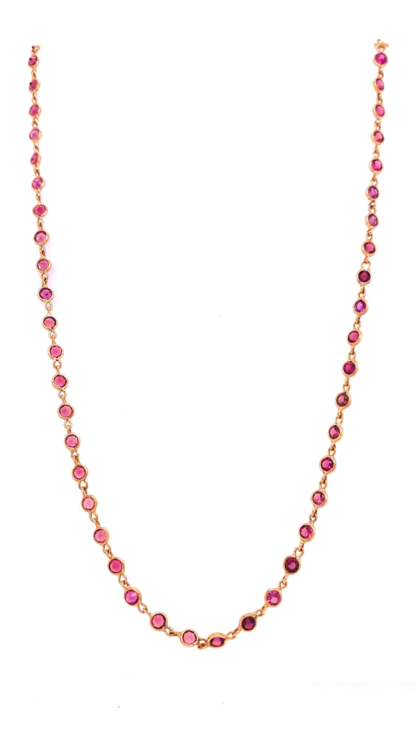 18K Rose Gold Pink Tourmaline Necklace by Tresor Collection