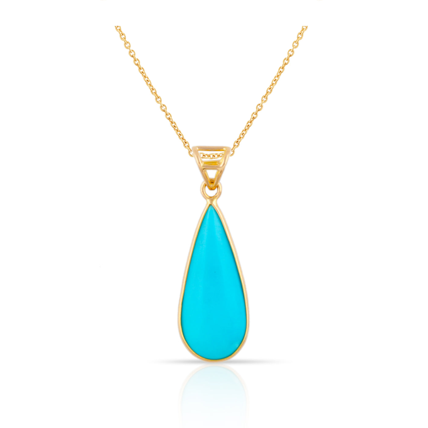 Gemstone Pear Shape Pendant In 18K Yellow Gold