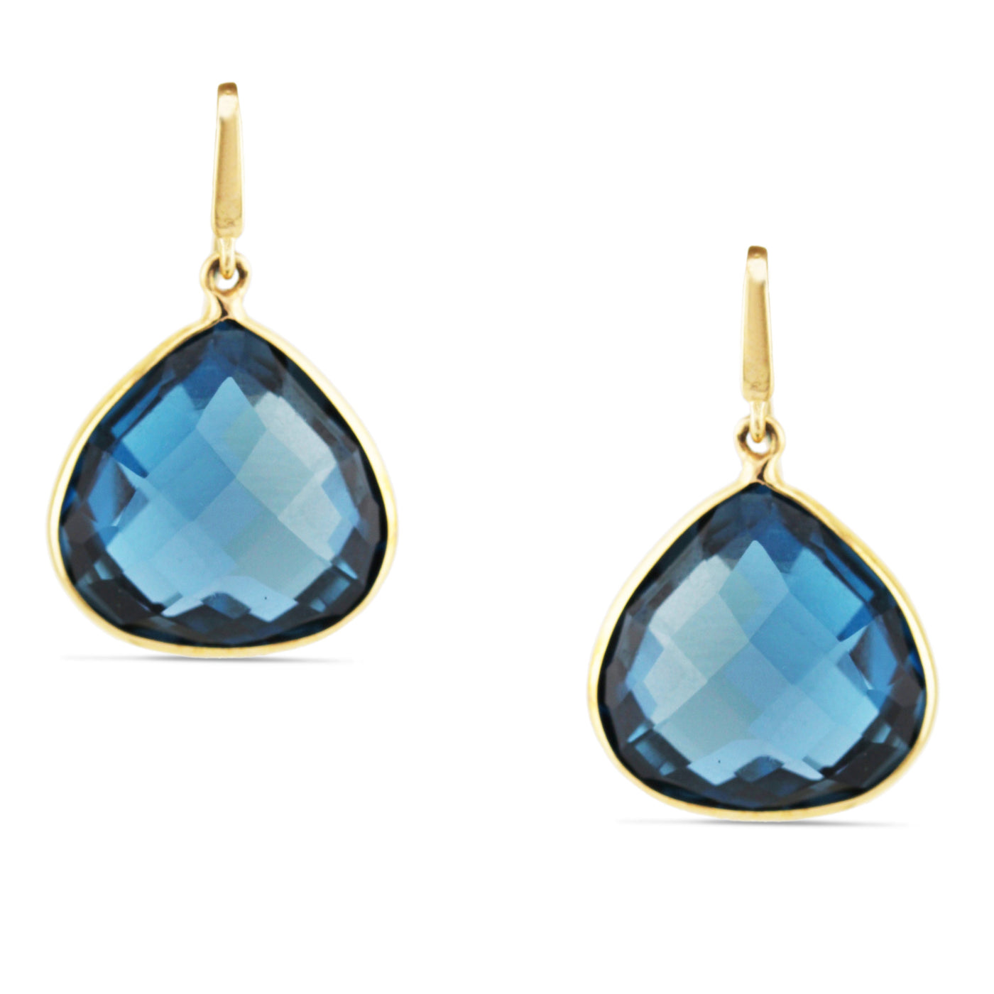 Blue Topaz Tabiz Earrings in 18K Yellow Gold