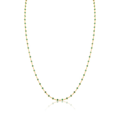 Gemstone Round Necklace In 18K Yellow Gold