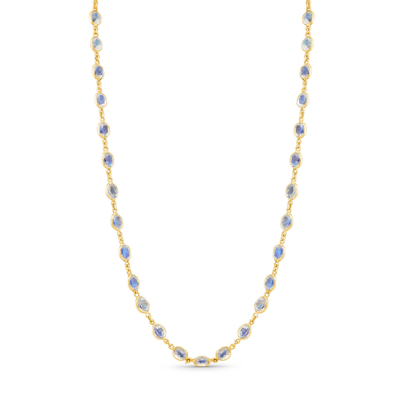 18K gold rainbow moonstone necklace 20 inch