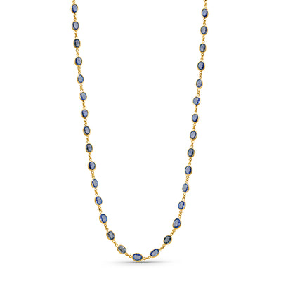 Tanzanite Oval Necklace In 18K Yellow Gold