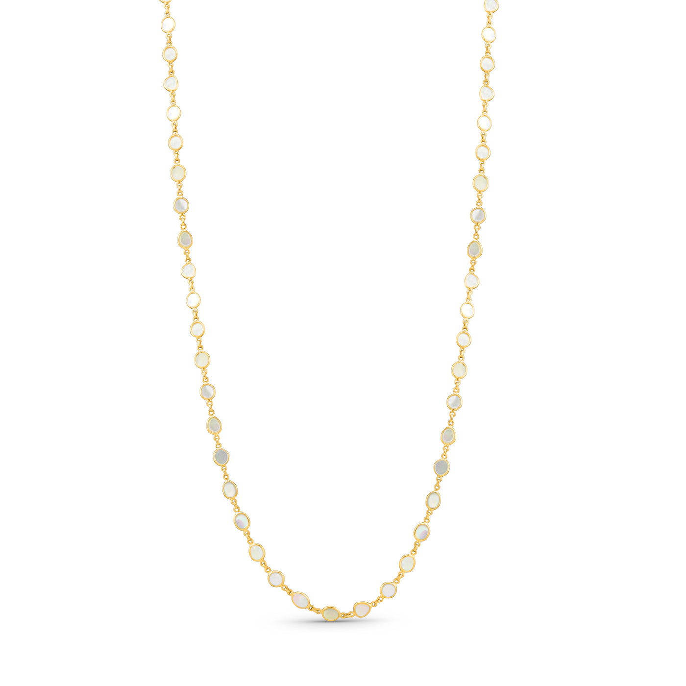 Mother Of Pearl Unshape Necklace In 18K Yellow Gold