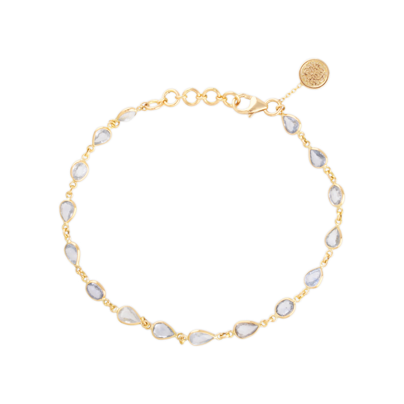 Blue Sapphire Link to Link Bracelet In 18K Yellow Gold