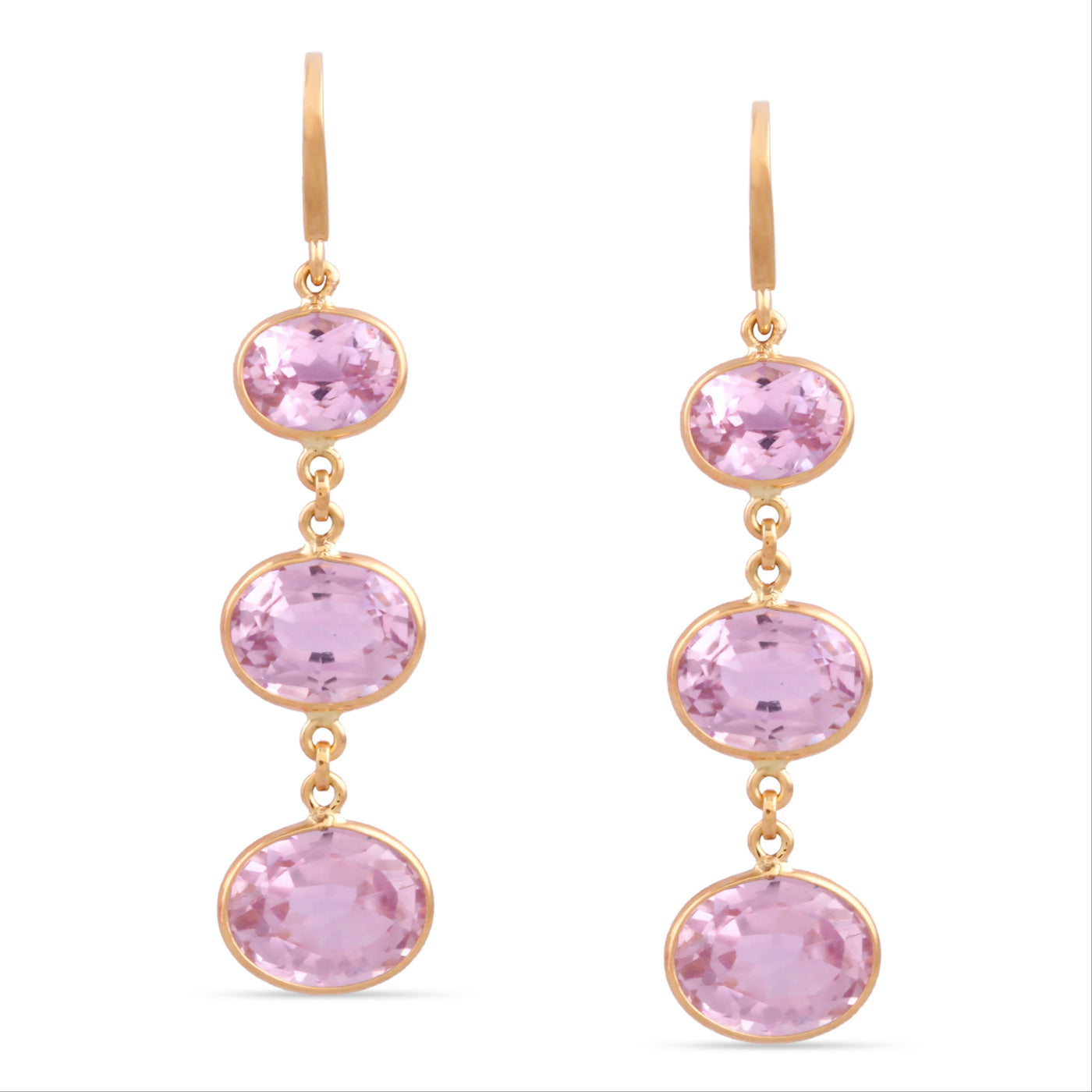 18K Gold Kunzite Earrings by Tresor Collection