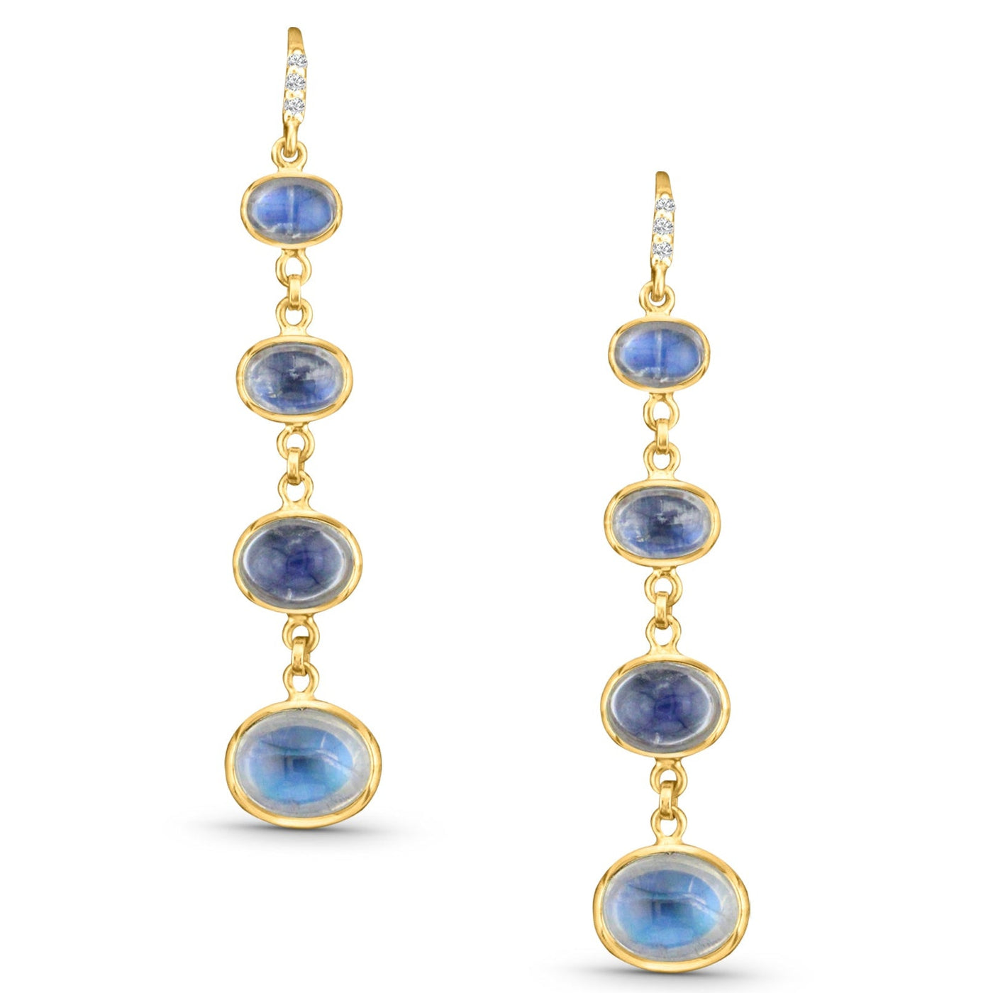 Rainbow Moonstone Drop Earrings in 18K Gold – Femizon