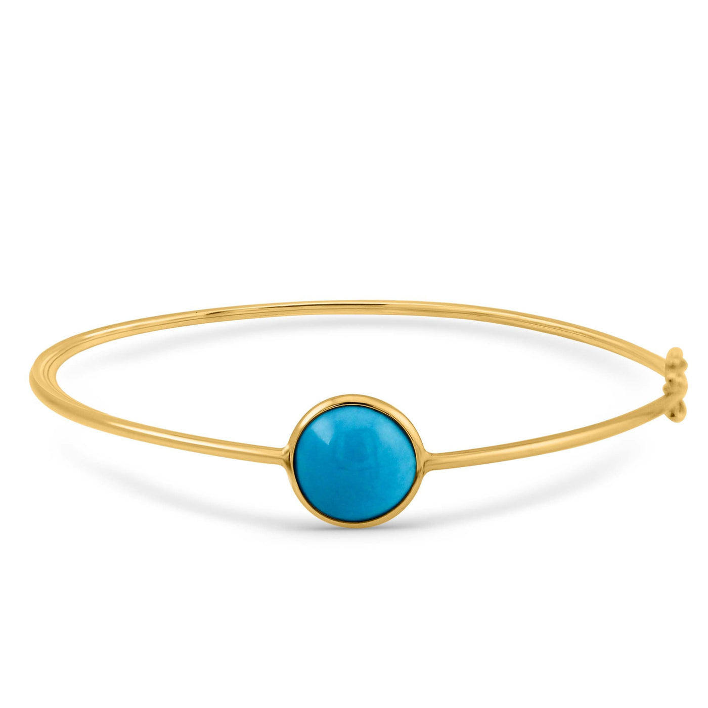 Turquoise Round Bangle In 18K Yellow Gold