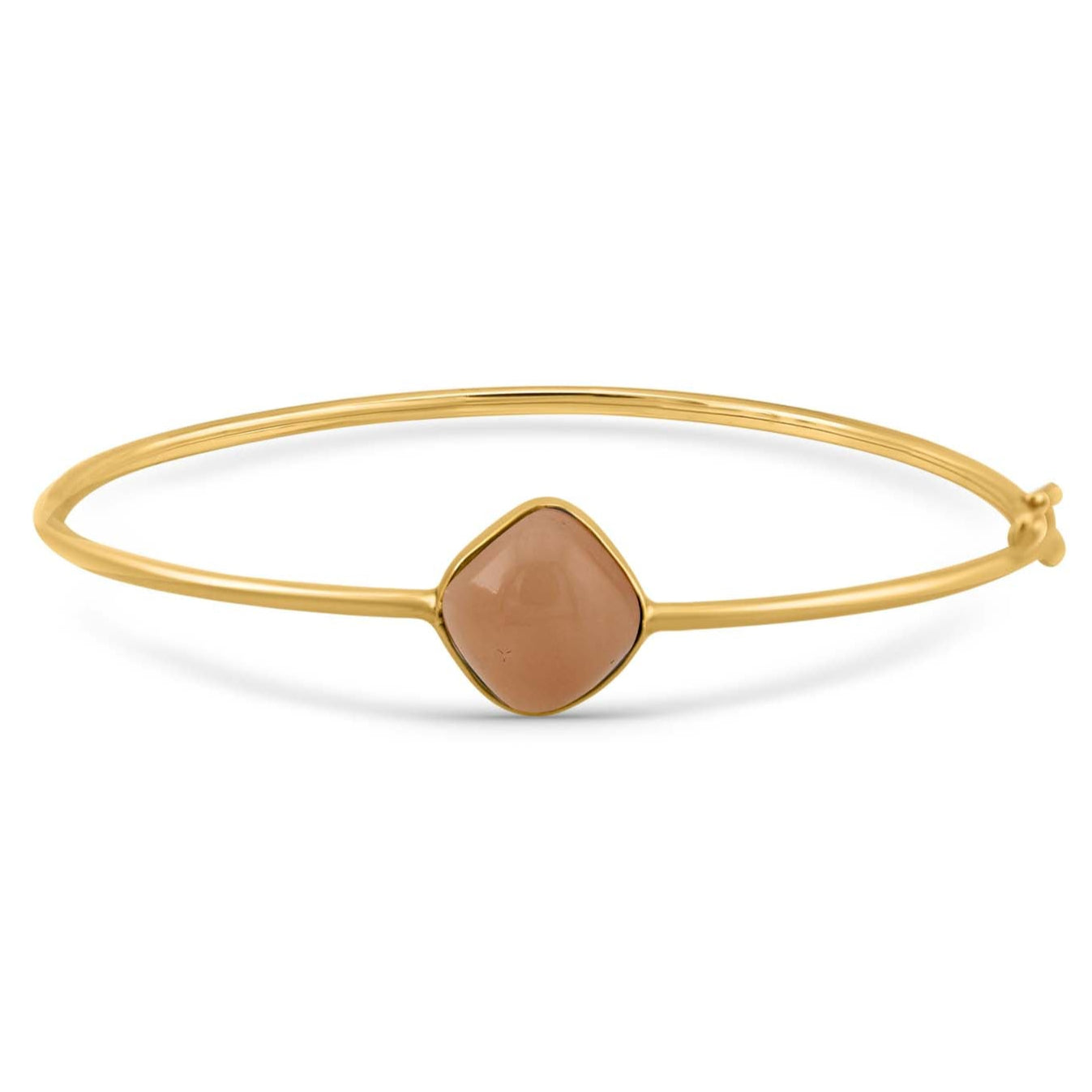 Moonstone Square Bangle In 18K Yellow Gold