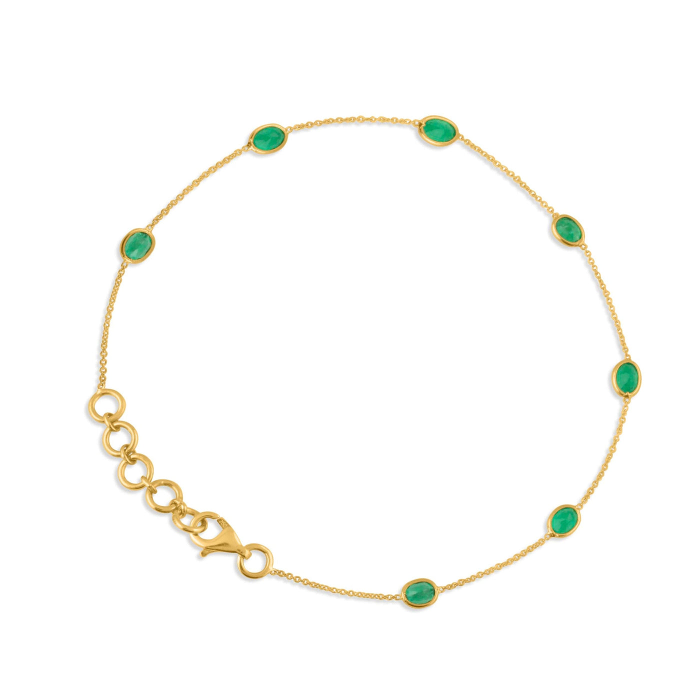 18K gold oval emerald bracelet – handcrafted designer jewelry by Tresor Collection