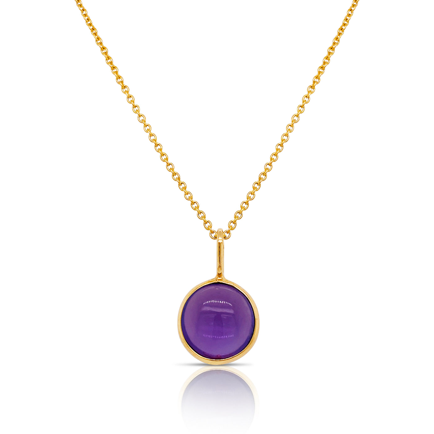 Gemstone Rd. Pendant In 18K Yellow Gold