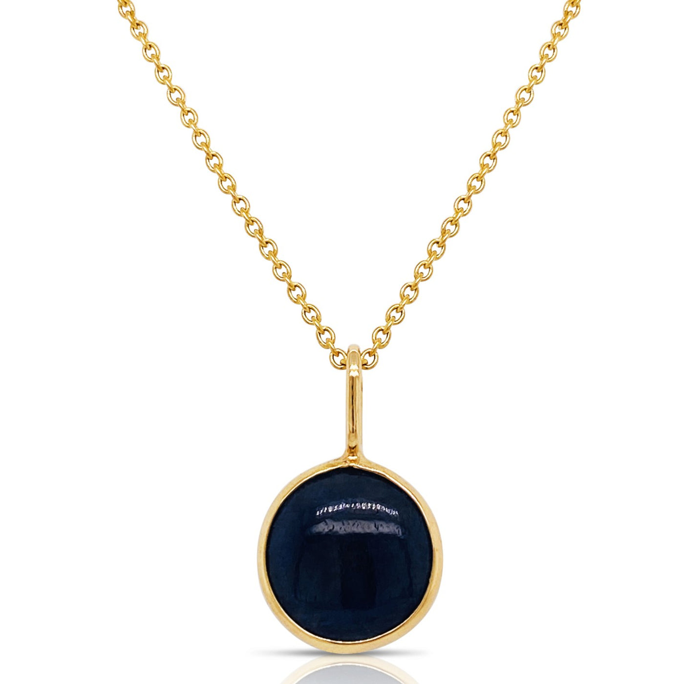 Gemstone Round Pendant In 18K Yellow Gold