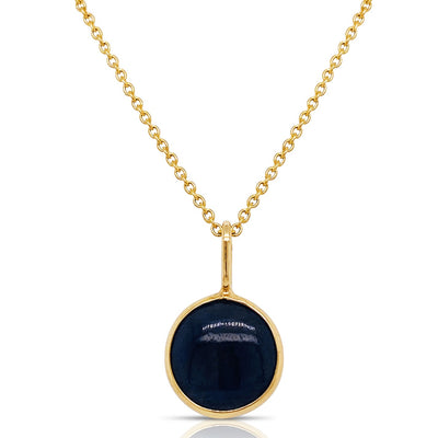 Gemstone Round Pendant In 18K Yellow Gold