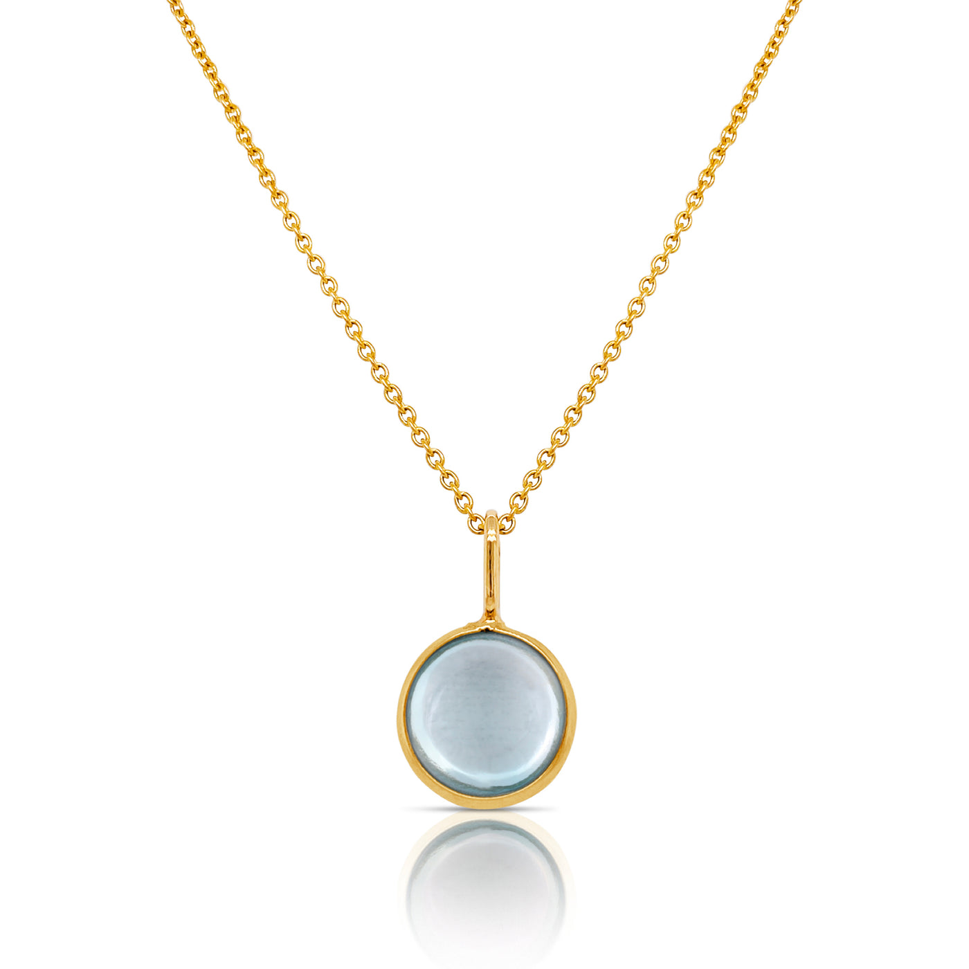 Gemstone Round Pendant In 18K Yellow Gold