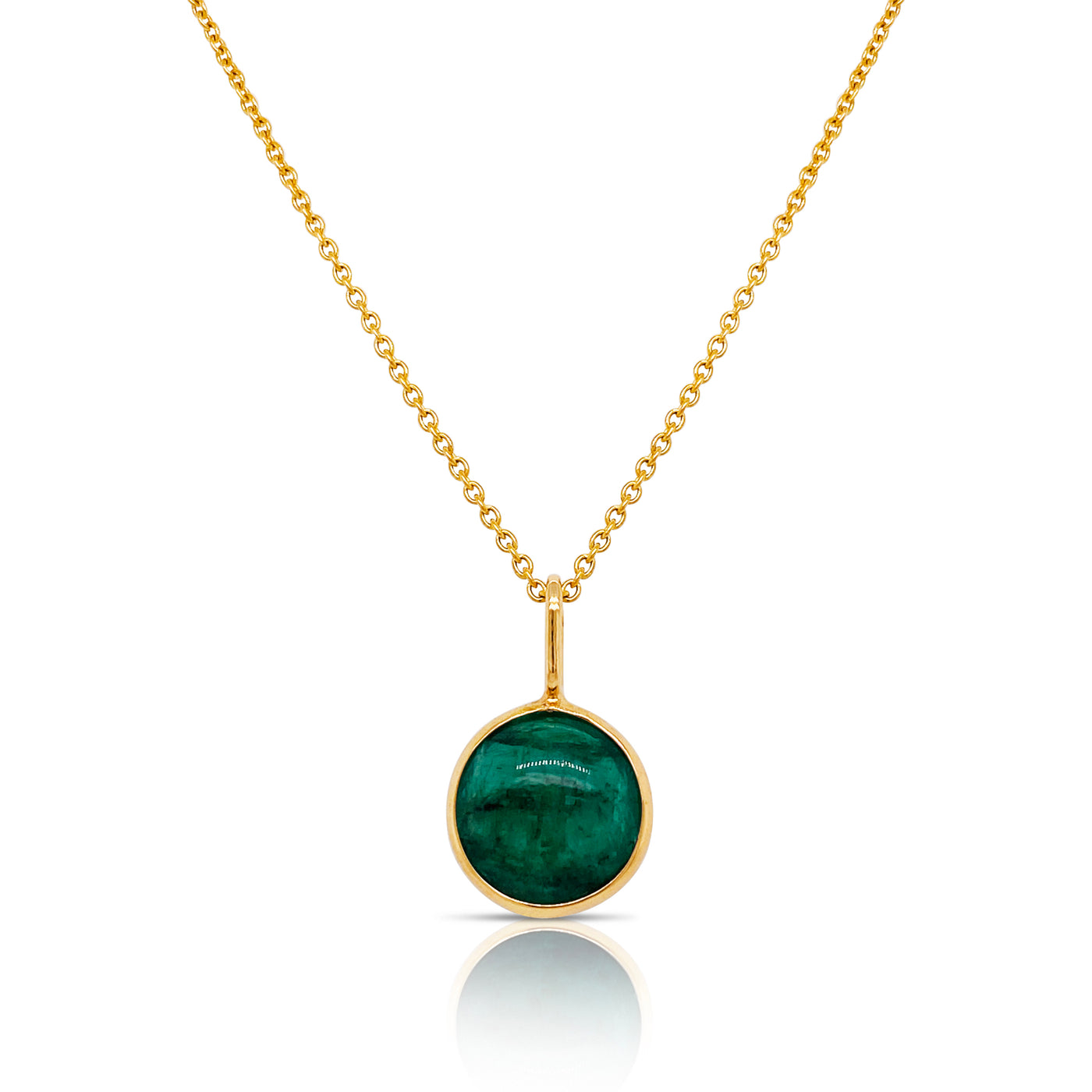 Gemstone Round Pendant In 18K Yellow Gold