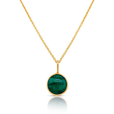 Gemstone Rd. Pendant In 18K Yellow Gold