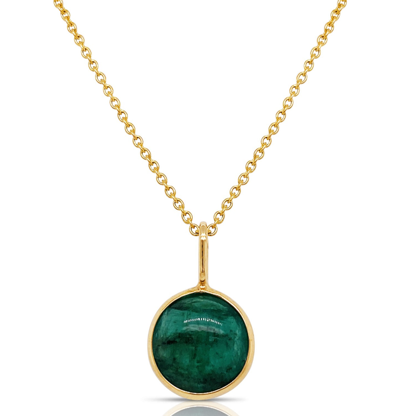 Gemstone Round Pendant In 18K Yellow Gold