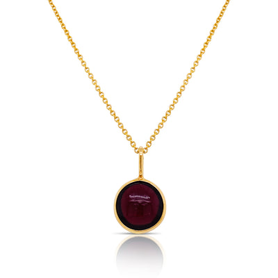 Gemstone Round Pendant In 18K Yellow Gold