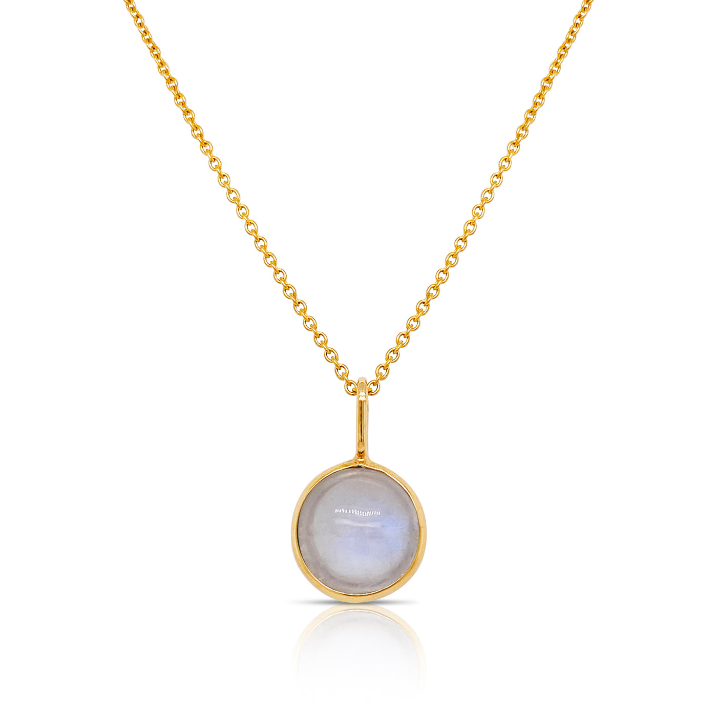 Gemstone Round Pendant In 18K Yellow Gold