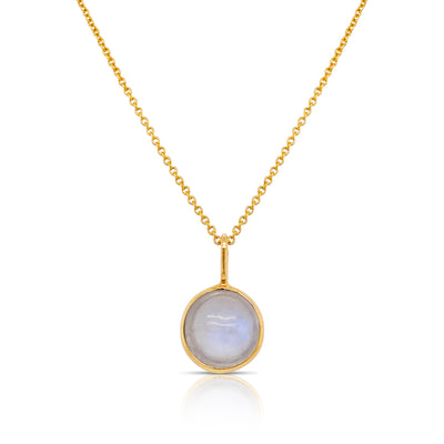 Gemstone Round Pendant In 18K Yellow Gold