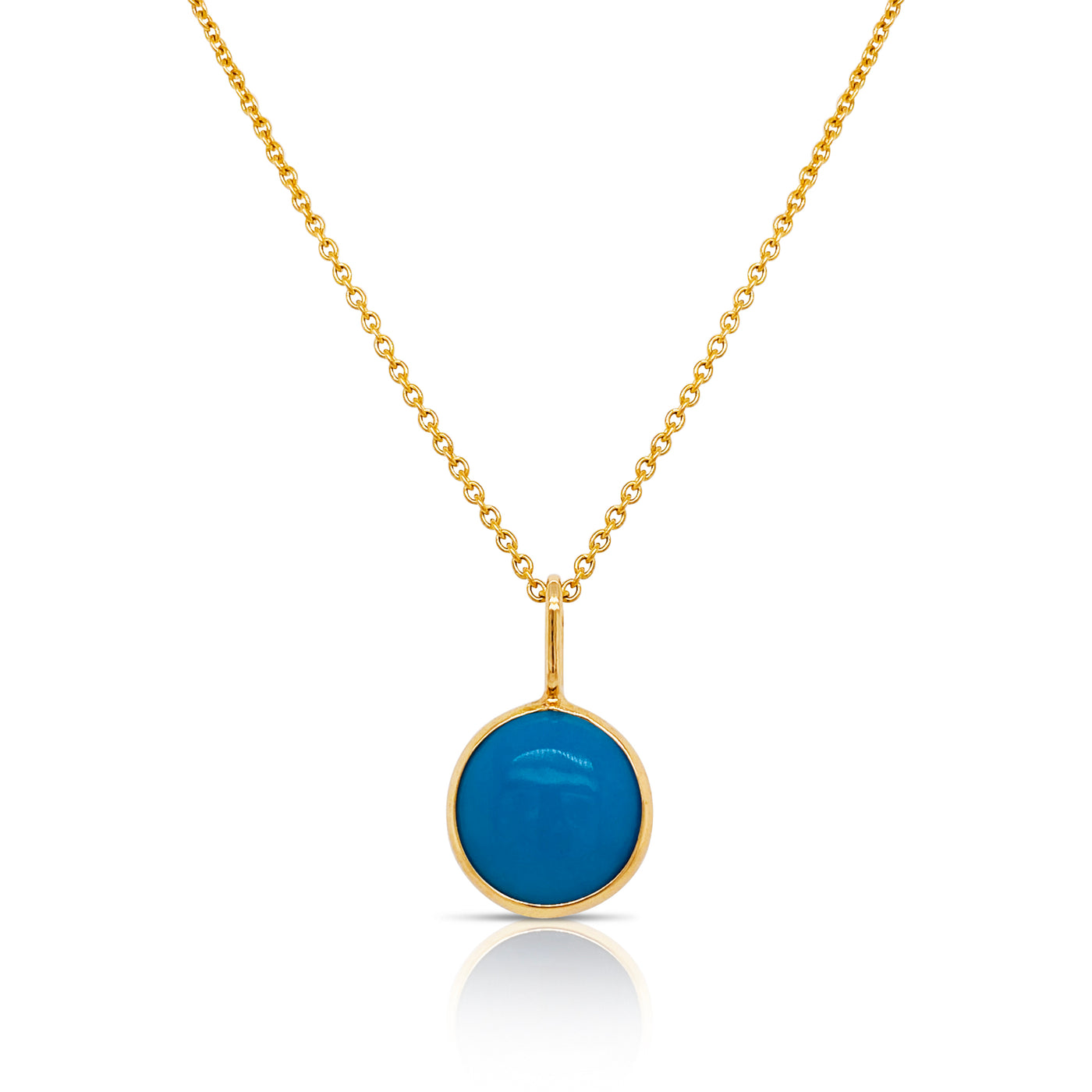 Gemstone Rd. Pendant In 18K Yellow Gold