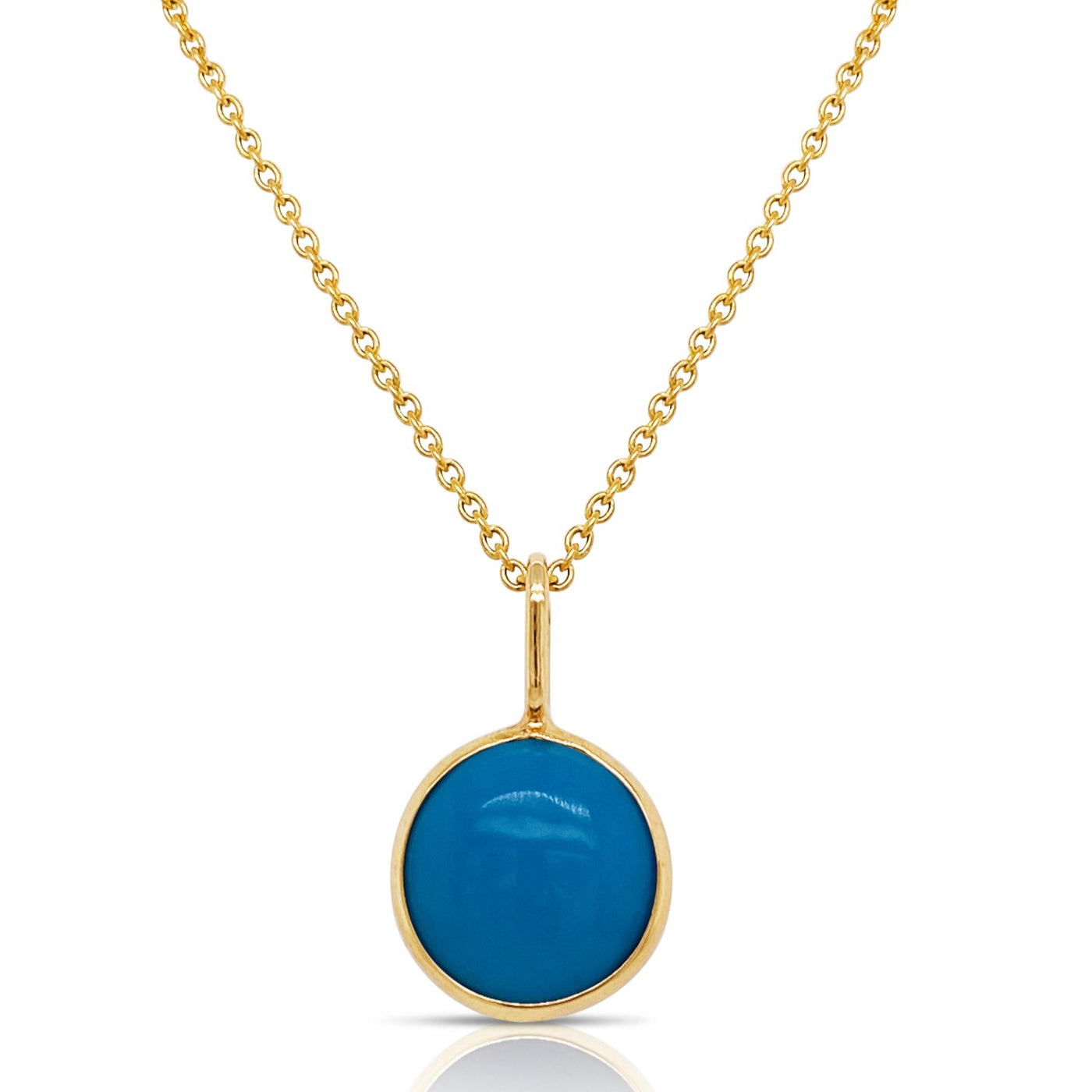 Gemstone Round Pendant In 18K Yellow Gold
