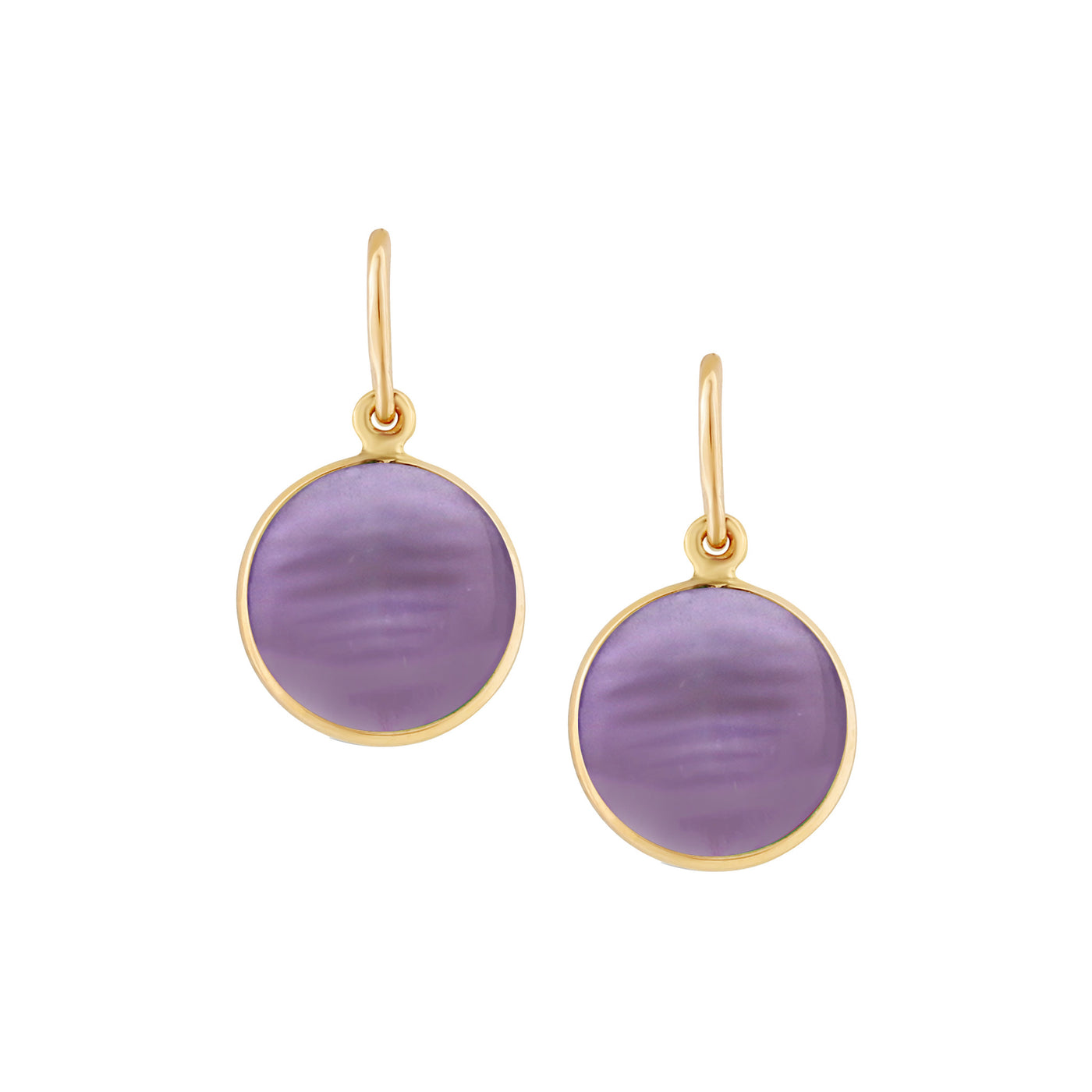 Gemstone Round Earring In 18K Yellow Gold