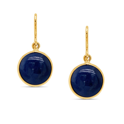 Gemstone Round Earring In 18K Yellow Gold