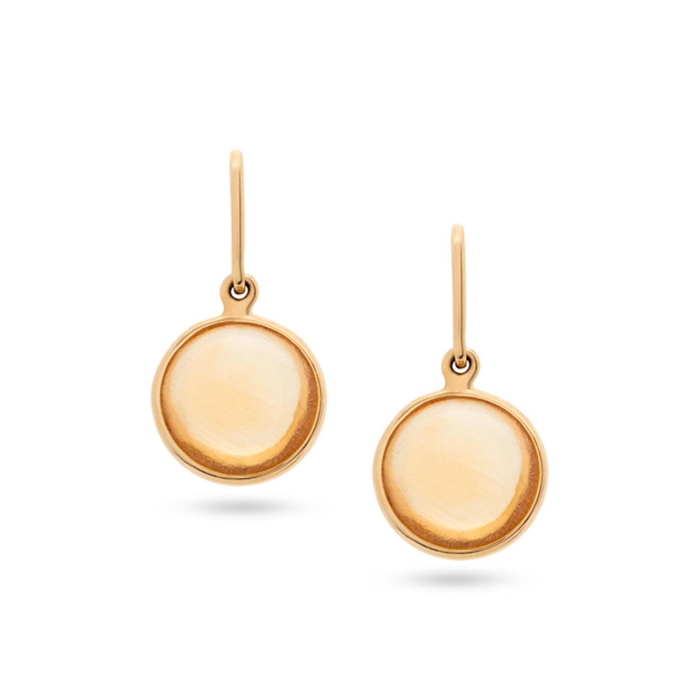 Gemstone Round Earring In 18K Yellow Gold